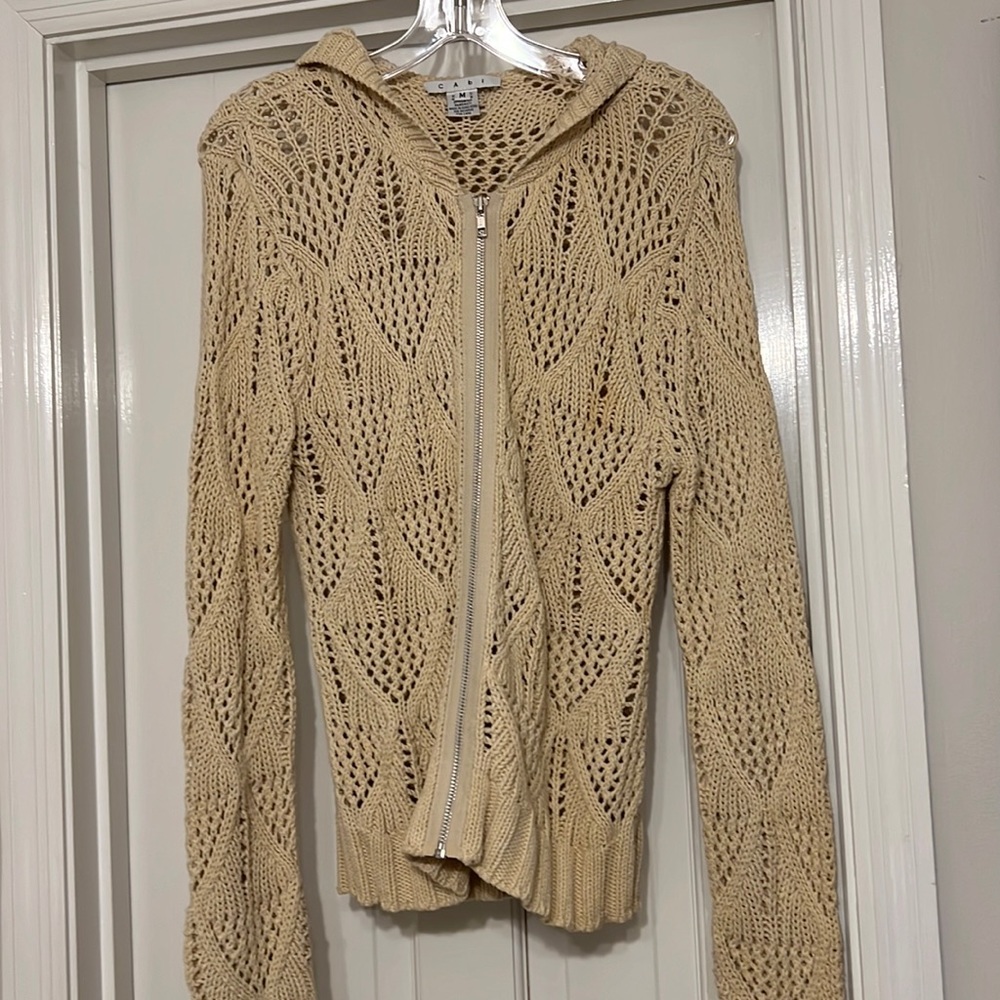 CABI sweater. Zip up with hood